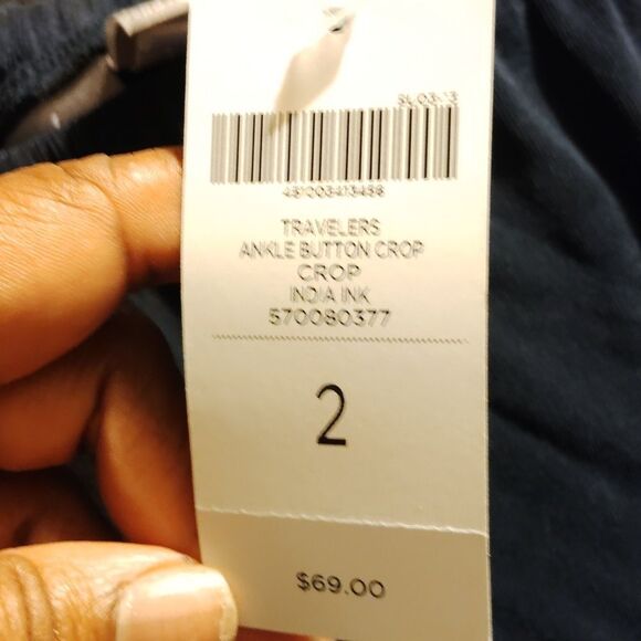 Chico's Blue Ankle Cropped Pants Wide Leg, Nwt - Picture 3 of 4